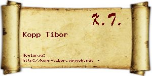 Kopp Tibor névjegykártya